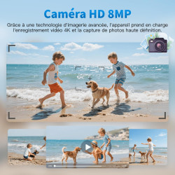 Lunettes intelligentes IA de 32 Go avec caméra HD 8 MP, enregistrement vidéo 4K anti-tremblement, supporte l'enregistrement vidé