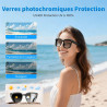 Lunettes intelligentes IA de 32 Go avec caméra HD 8 MP, enregistrement vidéo 4K anti-tremblement, supporte l'enregistrement vidé