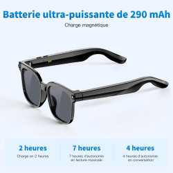 Lunettes intelligentes IA de 32 Go avec caméra HD 8 MP, enregistrement vidéo 4K anti-tremblement, supporte l'enregistrement vidé