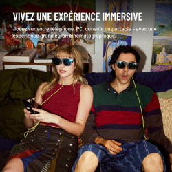 XREAL xbx a01+ AR Lunettes, Ultralégères 62g, 147" Écran Géant Portable pour Films et Jeux, Luminosité 1600 nits HDR10, USB-C DP
