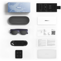 XREAL 1S AR/XR Lunettes, Lunettes de Réalité Augmentée avec Écran Virtuel 500", 52° FOV, 3DoF Natif, Real 3D, X1 Puce, Compatibl