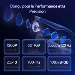 XREAL 1S AR/XR Lunettes, Lunettes de Réalité Augmentée avec Écran Virtuel 500", 52° FOV, 3DoF Natif, Real 3D, X1 Puce, Compatibl