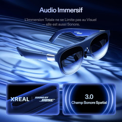 XREAL 1S AR/XR Lunettes, Lunettes de Réalité Augmentée avec Écran Virtuel 500", 52° FOV, 3DoF Natif, Real 3D, X1 Puce, Compatibl