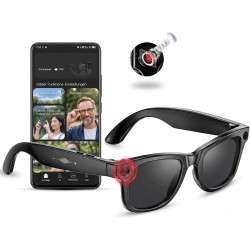 Lunettes intelligentes avec ia et bleutooth, assistant vocal chatgpt, protection uv, wi-fi, traduction en temps réel en 89 langu