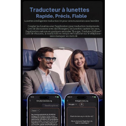 Lunettes intelligentes avec ia et bleutooth, assistant vocal chatgpt, protection uv, wi-fi, traduction en temps réel en 89 langu