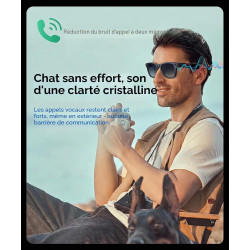 Lunettes intelligentes avec ia et bleutooth, assistant vocal chatgpt, protection uv, wi-fi, traduction en temps réel en 89 langu
