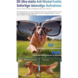 Lunettes intelligentes avec ia et bleutooth, assistant vocal chatgpt, protection uv, wi-fi, traduction en temps réel en 89 langu