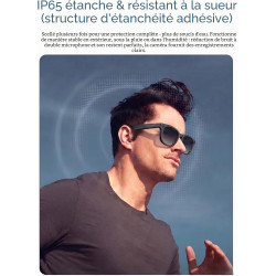 Lunettes intelligentes avec ia et bleutooth, assistant vocal chatgpt, protection uv, wi-fi, traduction en temps réel en 89 langu