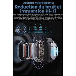 Lunettes intelligentes avec ia et bleutooth, assistant vocal chatgpt, protection uv, wi-fi, traduction en temps réel en 89 langu