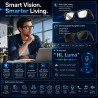 Lunette Camera HD 8MP, Vidéo, Lunettes Connectées Traduction en Temps Réel, Assistant Vocal IA, Reconnaissance IA, Appels et Mus