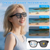 Lunettes Caméra 8 MP, Lunettes Connectées avec Port de Charge USB-C, Double Micro Ouvert, Prise en Charge des Photos, Vidéos et 