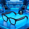 Lunettes Caméra 8 MP, Lunettes Connectées avec Port de Charge USB-C, Double Micro Ouvert, Prise en Charge des Photos, Vidéos et 