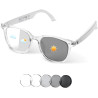 Genxenon lunettes connectées pour hommes et femmes – lunettes audio bleutooth avec verres photochromiques, haut-parleurs à condu