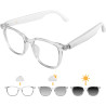 Genxenon lunettes connectées pour hommes et femmes – lunettes audio bleutooth avec verres photochromiques, haut-parleurs à condu
