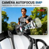 Lunettes camera hd, 8mp 1080p lunette connectées ia, processeur double cœur avec assistant ia pour traduction en temps réel, 410