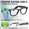 Lunettes camera hd, 8mp 1080p lunette connectées ia, processeur double cœur avec assistant ia pour traduction en temps réel, 410