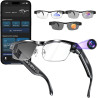 Lunettes ai avec filtre à lumière bleue - résolution hd 1200p - bleutooth - traduction vocale - avec caméra - enregistrement vid