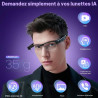 Lunettes ai avec filtre à lumière bleue - résolution hd 1200p - bleutooth - traduction vocale - avec caméra - enregistrement vid