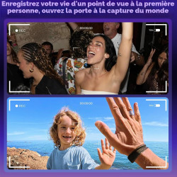 Lunettes ai avec filtre à lumière bleue - résolution hd 1200p - bleutooth - traduction vocale - avec caméra - enregistrement vid