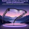 Lunettes ai avec filtre à lumière bleue - résolution hd 1200p - bleutooth - traduction vocale - avec caméra - enregistrement vid