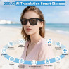Lunettes intelligentes avec appareil photo pour homme et femme, lunettes d'appareil photo 8 MP avec enregistrement audio et vidé