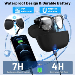 Lunettes intelligentes avec appareil photo pour homme et femme, lunettes d'appareil photo 8 MP avec enregistrement audio et vidé