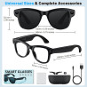 Lunettes intelligentes avec appareil photo pour homme et femme, lunettes d'appareil photo 8 MP avec enregistrement audio et vidé