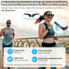 Lunettes intelligentes avec appareil photo pour homme et femme, lunettes d'appareil photo 8 MP avec enregistrement audio et vidé