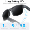 Dpofirs Lunettes Audio Intelligentes pour Hommes et Femmes, Lunettes de Soleil de Sport, de Soleil BT 5.4 pour la Musique et Les