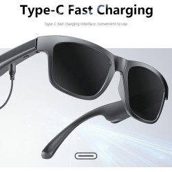 Dpofirs Lunettes Audio Intelligentes pour Hommes et Femmes, Lunettes de Soleil de Sport, de Soleil BT 5.4 pour la Musique et Les