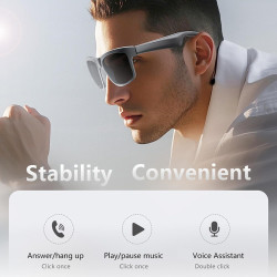 Dpofirs Lunettes Audio Intelligentes pour Hommes et Femmes, Lunettes de Soleil de Sport, de Soleil BT 5.4 pour la Musique et Les