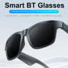 Dpofirs Lunettes Audio Intelligentes pour Hommes et Femmes, Lunettes de Soleil de Sport, de Soleil BT 5.4 pour la Musique et Les