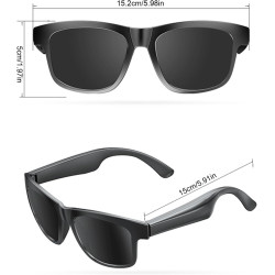 Dpofirs Lunettes Audio Intelligentes pour Hommes et Femmes, Lunettes de Soleil de Sport, de Soleil BT 5.4 pour la Musique et Les