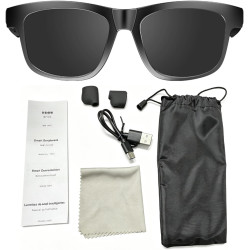 Dpofirs Lunettes Audio Intelligentes pour Hommes et Femmes, Lunettes de Soleil de Sport, de Soleil BT 5.4 pour la Musique et Les