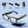 Lunettes Connectées avec Caméra, Caméra HD 8 MP, Batterie 300 mAh, Audio à Oreilles Libres, Prend en Charge l'enregistrement Vid