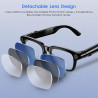 Lunettes Connectées avec Caméra, Caméra HD 8 MP, Batterie 300 mAh, Audio à Oreilles Libres, Prend en Charge l'enregistrement Vid