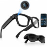 Lunettes connectées ia avec caméra hd 8mp vidéo 1080p eis,lunettes intelligentes appels musique wi-fi bleutooth traduction en te