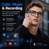 Lunettes connectées ia avec caméra hd 8mp vidéo 1080p eis,lunettes intelligentes appels musique wi-fi bleutooth traduction en te