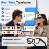 Lunettes connectées ia avec caméra hd 8mp vidéo 1080p eis,lunettes intelligentes appels musique wi-fi bleutooth traduction en te