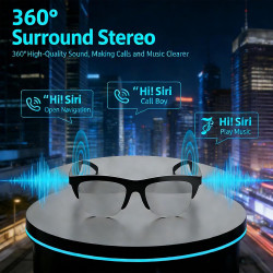 Dpofirs Lunettes intelligentes, Lunettes de Soleil pour Sports de Plein air pour Voyages, Musique et appels téléphoniques