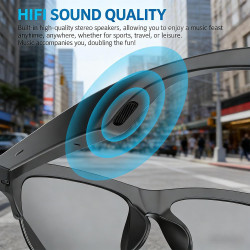Dpofirs Lunettes intelligentes, Lunettes de Soleil pour Sports de Plein air pour Voyages, Musique et appels téléphoniques