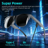 Dpofirs Lunettes intelligentes, Lunettes de Soleil pour Sports de Plein air pour Voyages, Musique et appels téléphoniques