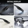 Dpofirs Lunettes intelligentes, Lunettes de Soleil pour Sports de Plein air pour Voyages, Musique et appels téléphoniques