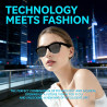 Dpofirs Lunettes intelligentes, Lunettes de Soleil pour Sports de Plein air pour Voyages, Musique et appels téléphoniques