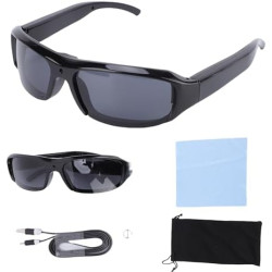 Lunettes de Soleil pour Appareil Photo, Lunettes Vidéo d'action de Sport à Objectif Grand Angle Anti-secousse 1080P, de Soleil p