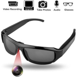Lunettes de Soleil pour Appareil Photo, Lunettes Vidéo d'action de Sport à Objectif Grand Angle Anti-secousse 1080P, de Soleil p