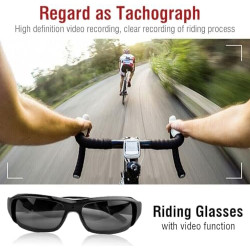 Lunettes de Soleil pour Appareil Photo, Lunettes Vidéo d'action de Sport à Objectif Grand Angle Anti-secousse 1080P, de Soleil p