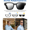 Lunettes intelligentes avec caméra et bleutooth, 8 mpx, hd 1200p | en charge l'enregistrement photo/vidéo/audio, la traduction e