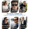 Lunettes intelligentes avec caméra et bleutooth, 8 mpx, hd 1200p | en charge l'enregistrement photo/vidéo/audio, la traduction e