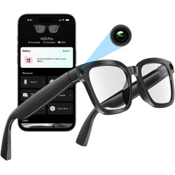 Lunettes intelligentes avec caméra et bleutooth, 8 mpx, hd 1200p | en charge l'enregistrement photo/vidéo/audio, la traduction e